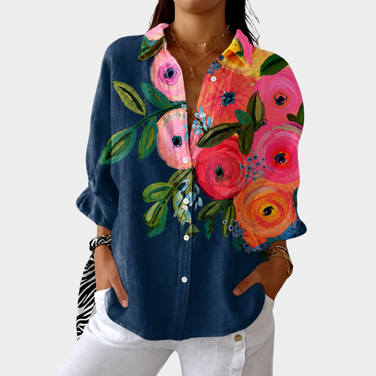 Blusa Índigo estampada, ligera y colorida