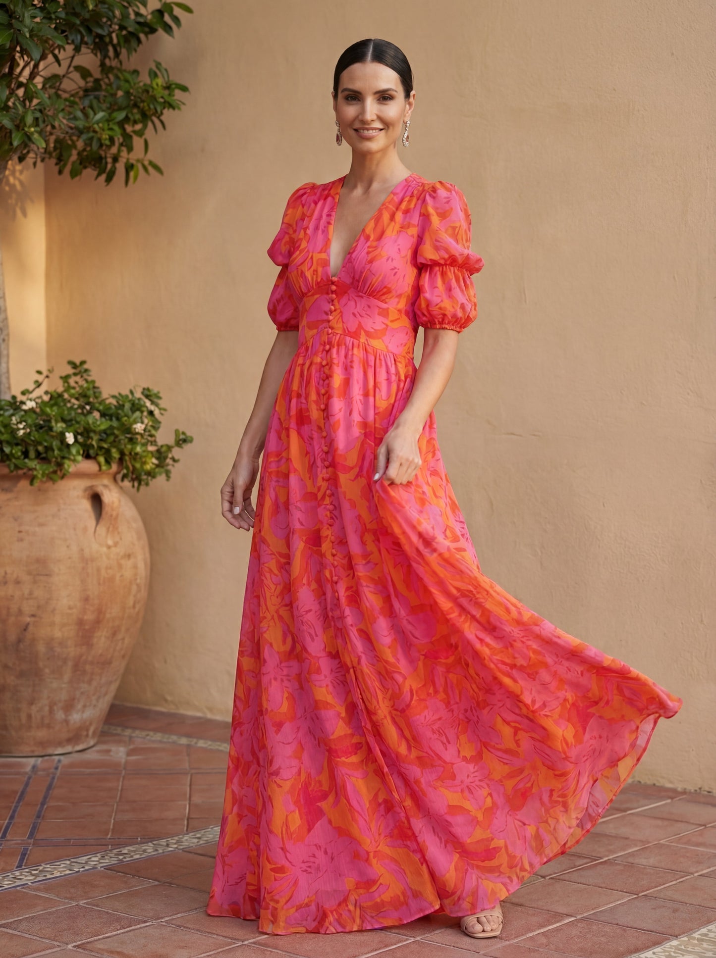 Marbella | Vestido Largo Escote Cruzado