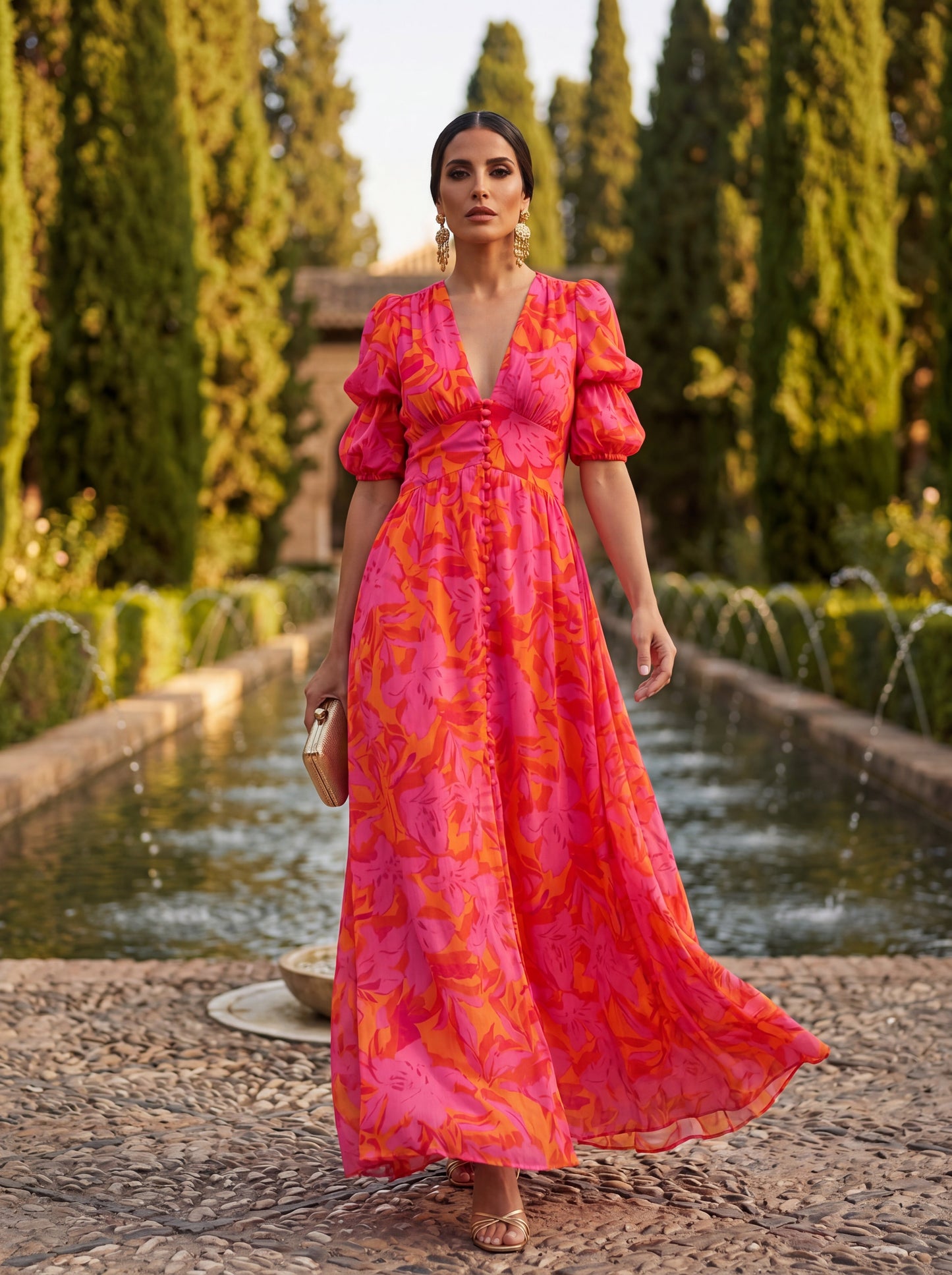 Marbella | Vestido Largo Escote Cruzado
