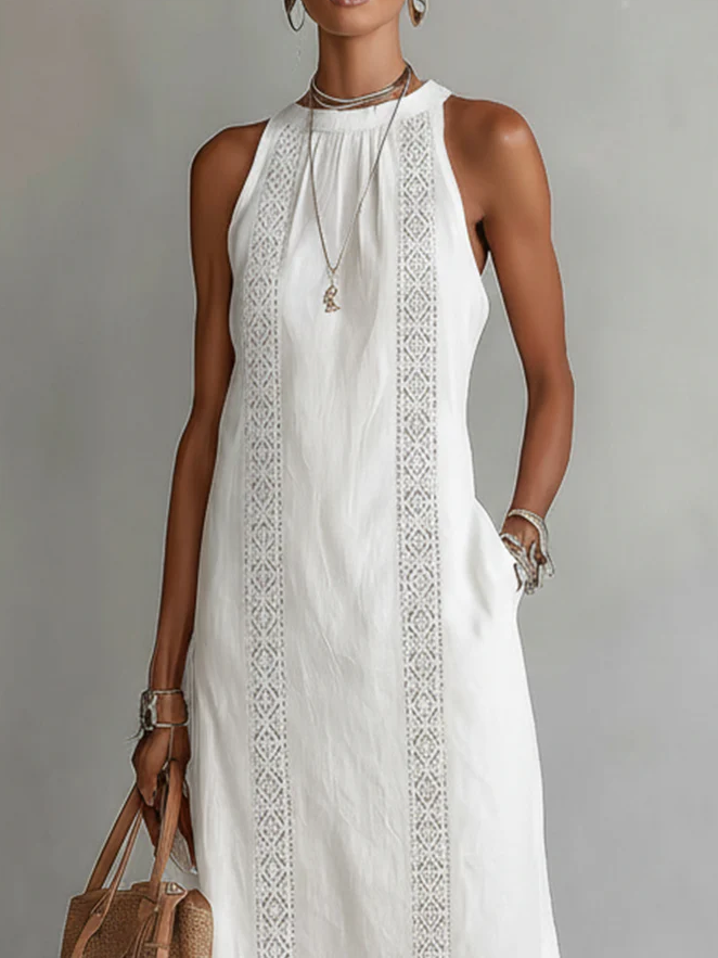 Alba | Vestido Midi Cuello Alto