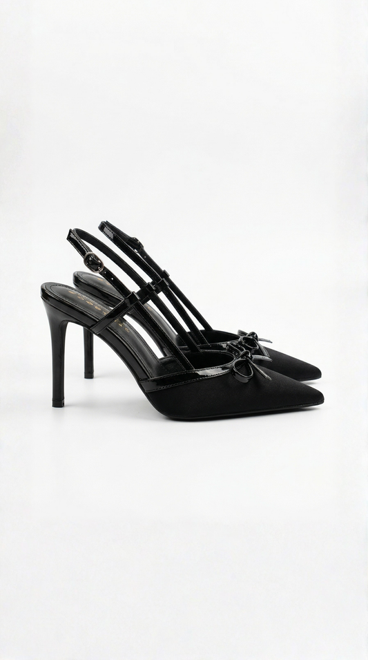 Rebecca | Tacones de Satén con Detalle de Lazo